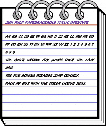 JMH Pulp Paperback Bold Italic animated font preview JMH Pulp Paperback Bold Italic animated font preview