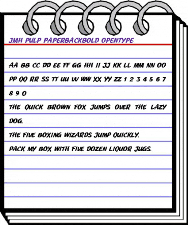 JMH Pulp Paperback Bold animated font preview JMH Pulp Paperback Bold animated font preview