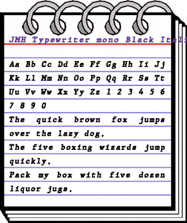 JMH Typewriter mono Black Italic animated font preview