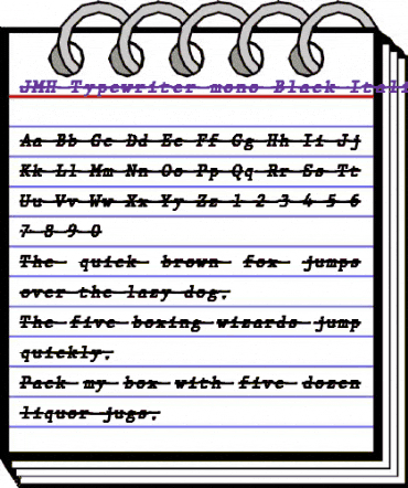 JMH Typewriter mono Black Over Italic animated font preview