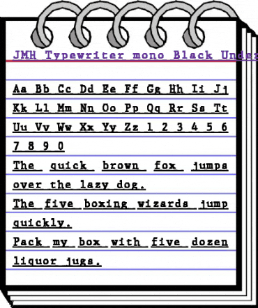 JMH Typewriter mono Black Under Regular animated font preview JMH Typewriter mono Black Under Regular animated font preview