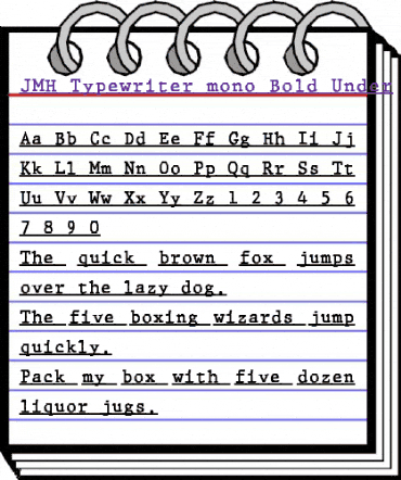 JMH Typewriter mono Under Regular animated font preview JMH Typewriter mono Under Regular animated font preview