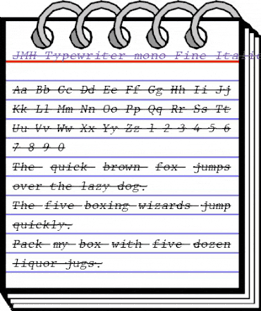JMH Typewriter mono Fine Over Italic animated font preview JMH Typewriter mono Fine Over Italic animated font preview