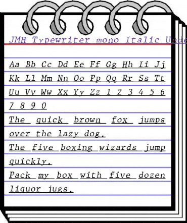 JMH Typewriter mono Under Italic animated font preview JMH Typewriter mono Under Italic animated font preview