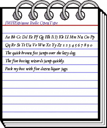 JMH Espinosa Italic animated font preview JMH Espinosa Italic animated font preview