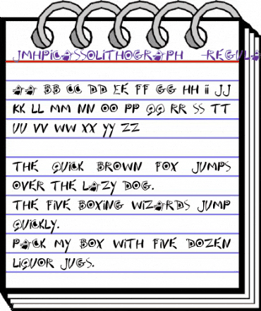 JMH PICASSO LITHOGRAPH 1964 Regular animated font preview JMH PICASSO LITHOGRAPH 1964 Regular animated font preview