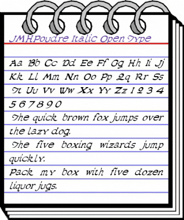 JMH Poudre Italic animated font preview JMH Poudre Italic animated font preview