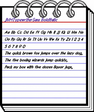 JMH Typewriter Sans Bold Italic animated font preview