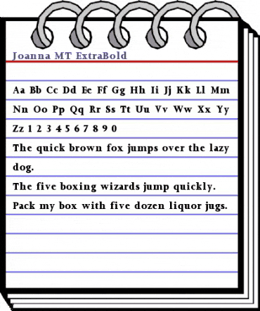 Joanna MT ExtraBold Regular animated font preview Joanna MT ExtraBold Regular animated font preview