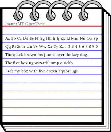 Joanna MT Regular animated font preview Joanna MT Regular animated font preview