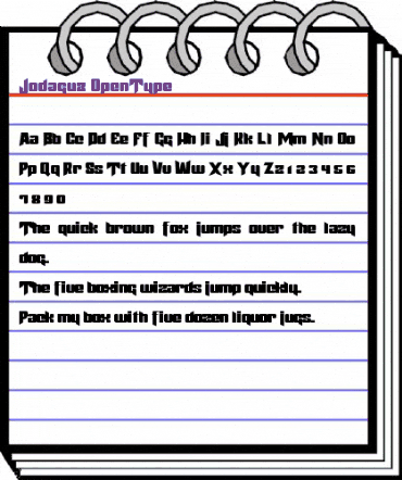 Jodaguz Regular animated font preview