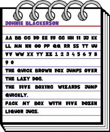 Johnie Blackerson Regular animated font preview Johnie Blackerson Regular animated font preview