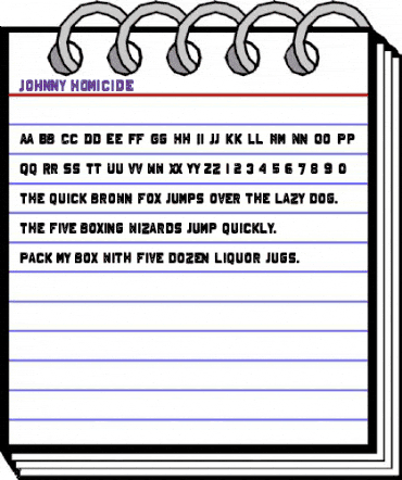 Johnny Homicide Regular animated font preview