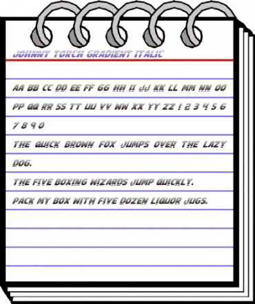 Johnny Torch Gradient Italic Italic animated font preview Johnny Torch Gradient Italic Italic animated font preview