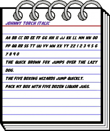 Johnny Torch Italic Italic animated font preview Johnny Torch Italic Italic animated font preview