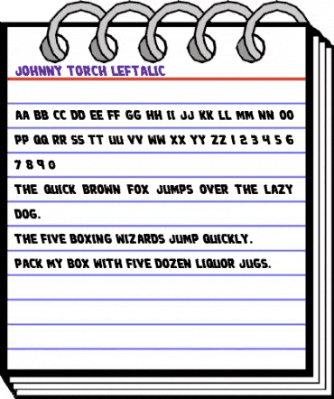 Johnny Torch Leftalic Italic animated font preview Johnny Torch Leftalic Italic animated font preview