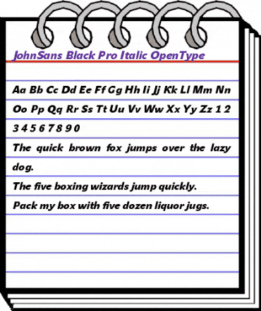 JohnSans Black Pro Italic animated font preview JohnSans Black Pro Italic animated font preview