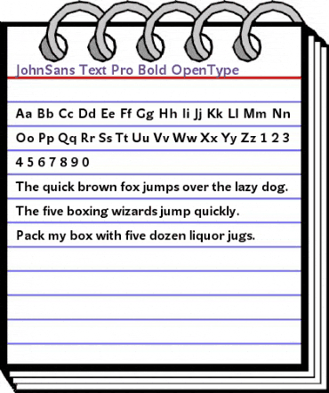 JohnSans Text Pro Bold animated font preview