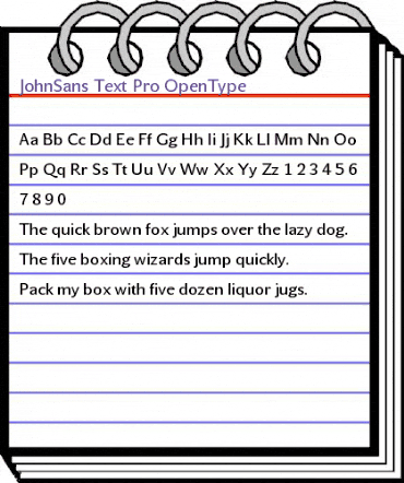 JohnSans Text Pro Regular animated font preview