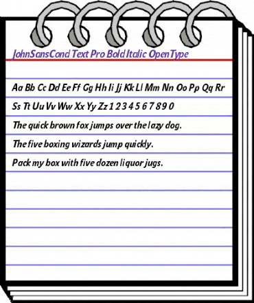 JohnSansCond Text Pro Bold Italic animated font preview JohnSansCond Text Pro Bold Italic animated font preview