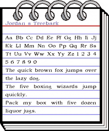 Jordan's Treebark Regular animated font preview