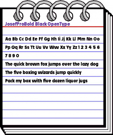 Josef Pro Bold Black animated font preview