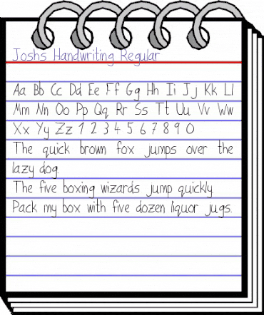 Joshs Handwriting Regular animated font preview