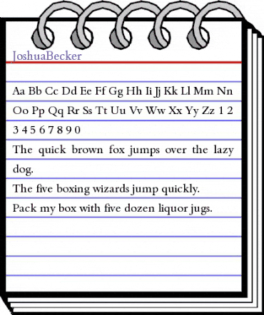JoshuaBecker Regular animated font preview