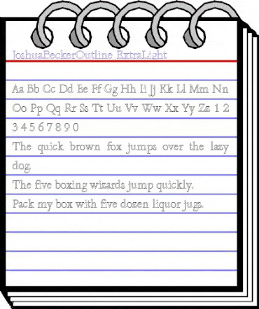 JoshuaBeckerOutline-ExtraLight Regular animated font preview