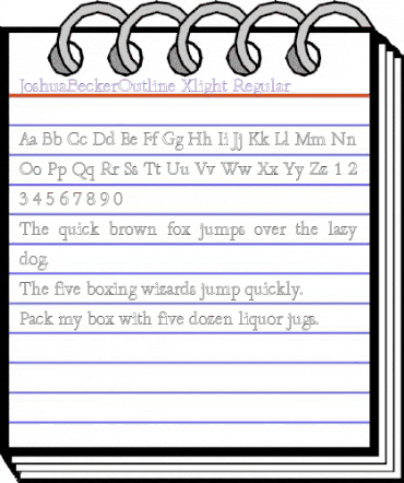 JoshuaBeckerOutline-Xlight Regular animated font preview