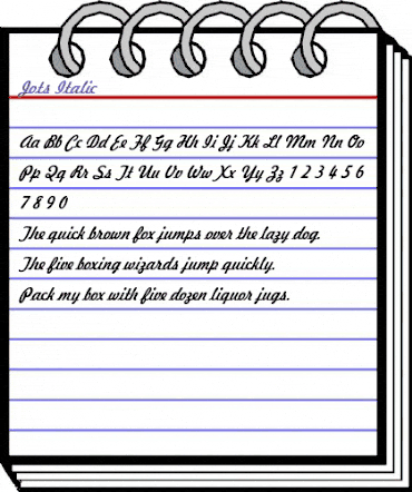 Jots Italic animated font preview