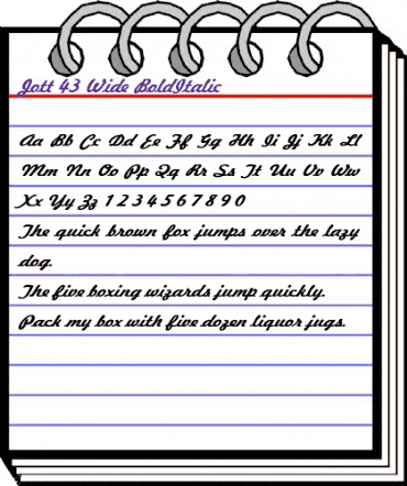 Jott 43 Wide BoldItalic animated font preview Jott 43 Wide BoldItalic animated font preview