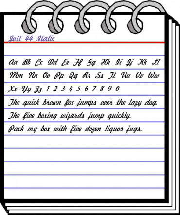 Jott 44 Italic animated font preview Jott 44 Italic animated font preview