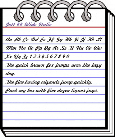 Jott 44 Wide Italic animated font preview Jott 44 Wide Italic animated font preview