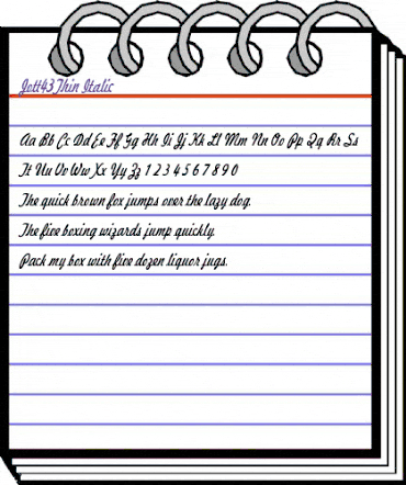 Jott43Thin Italic animated font preview Jott43Thin Italic animated font preview