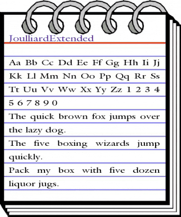 JoulliardExtended Regular animated font preview