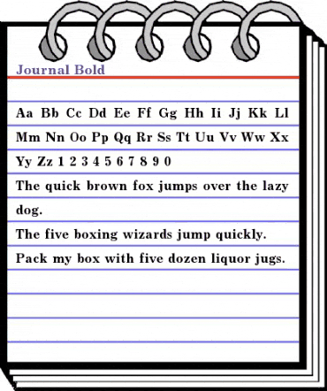 Journal Bold animated font preview