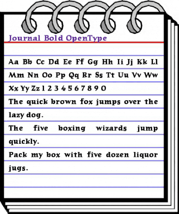 Journal Bold animated font preview
