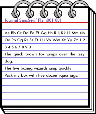 Journal SansSerif Plain animated font preview Journal SansSerif Plain animated font preview