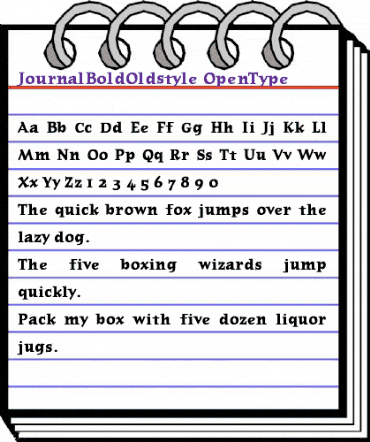 JournalBoldOldstyle Regular animated font preview
