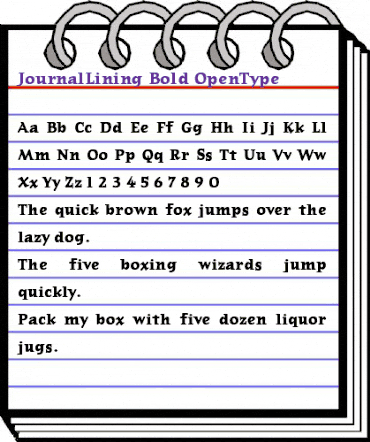 JournalLining Bold animated font preview