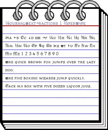 JournalTextFractions Regular animated font preview JournalTextFractions Regular animated font preview
