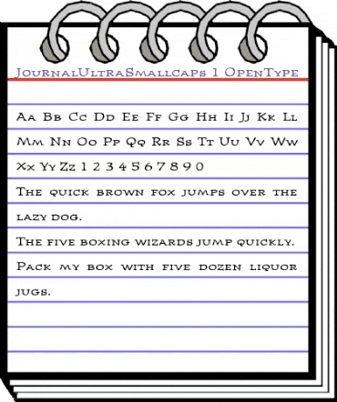 JournalUltraSmallcaps Regular animated font preview JournalUltraSmallcaps Regular animated font preview