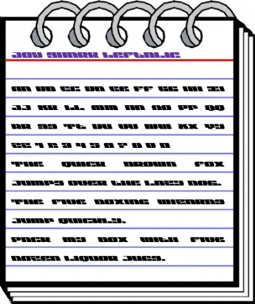Joy Shark Leftalic Italic animated font preview