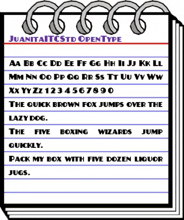 Juanita ITC Std Regular animated font preview