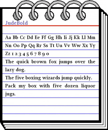 JudeBold Regular animated font preview