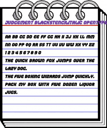 Judgement BlackStencilItalic animated font preview