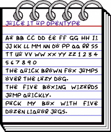 Juice it up Regular animated font preview