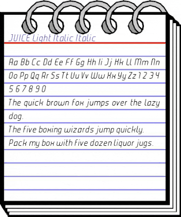 JUICE Light Italic Italic animated font preview JUICE Light Italic Italic animated font preview