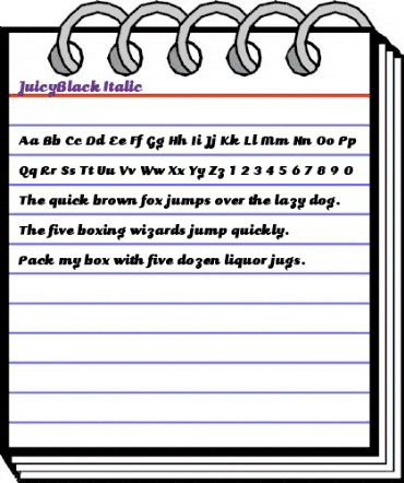 JuicyBlack Italic Regular animated font preview JuicyBlack Italic Regular animated font preview